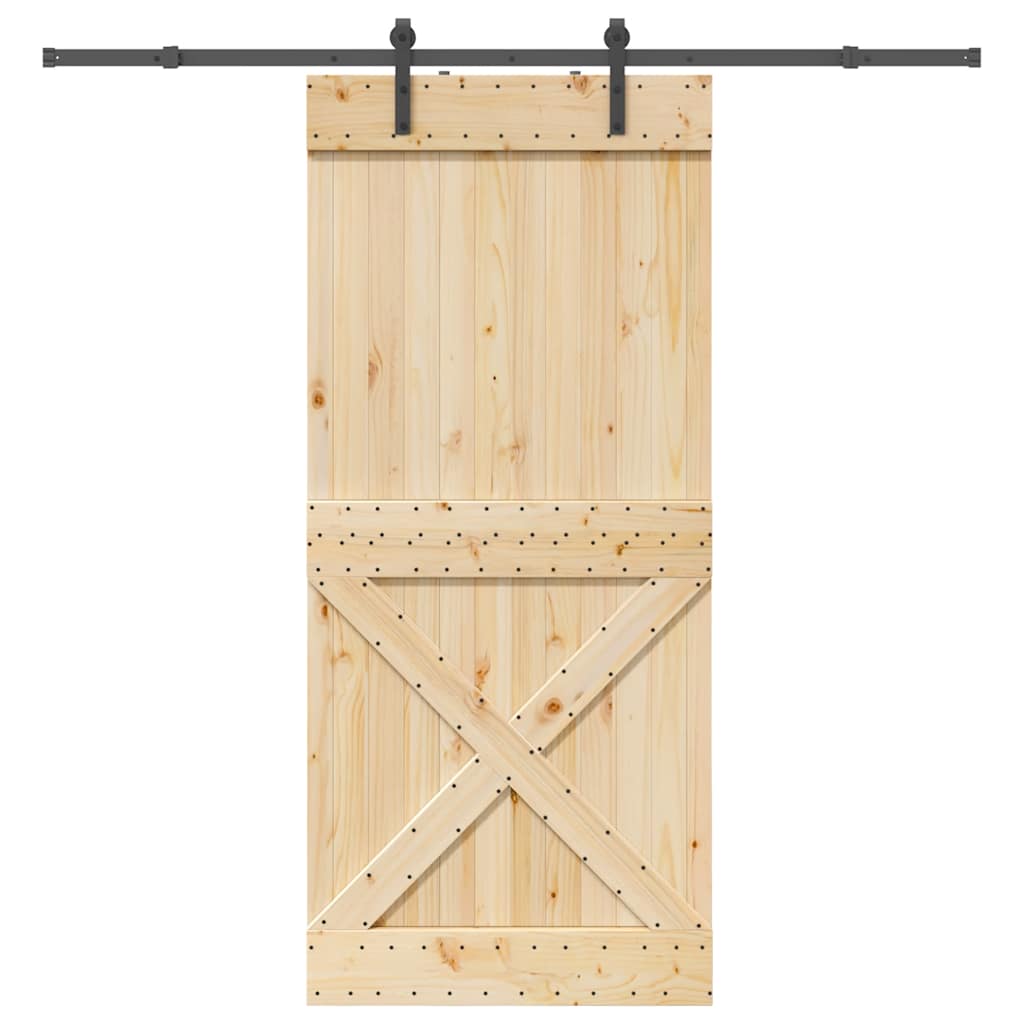 Ușă glisantă cu set feronerie, 100x210 cm, lemn masiv de pin