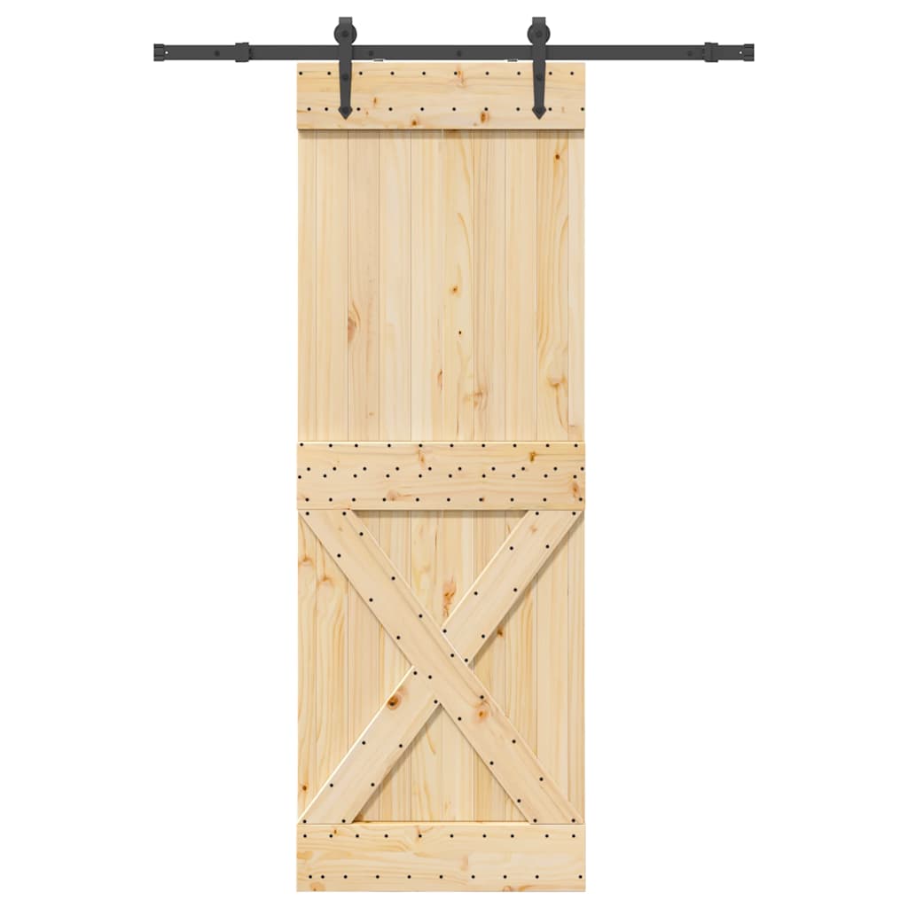 Ușă glisantă cu set de feronerie 80x210 cm, lemn masiv de pin