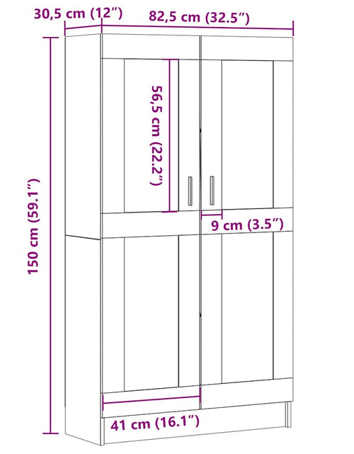 Încărcați imaginea în vizualizatorul Galerie, Bibliotecă, lemn vechi, 82,5x30,5x150 cm, lemn prelucrat
