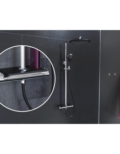 Încărcați imaginea în vizualizatorul Galerie, EISL Set duș deasupra capului/mixer termostatic „GRANDE VITA” alb crom
