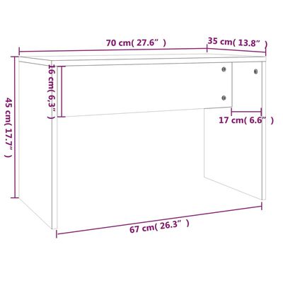 Încărcați imaginea în vizualizatorul Galerie, Taburet de toaletă alb 70x35x45 cm din lemn prelucrat
