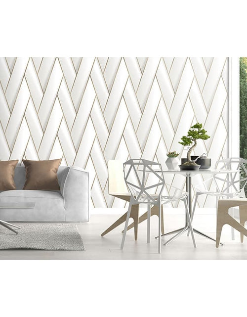 Încărcați imaginea în vizualizatorul Galerie, DUTCH WALLCOVERINGS Tapet „Geometric”, alb și auriu - Lando
