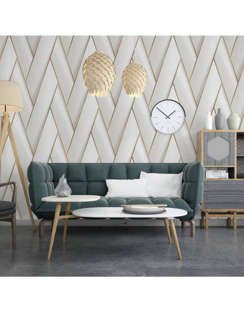 Încărcați imaginea în vizualizatorul Galerie, DUTCH WALLCOVERINGS Tapet „Geometric”, alb și auriu - Lando
