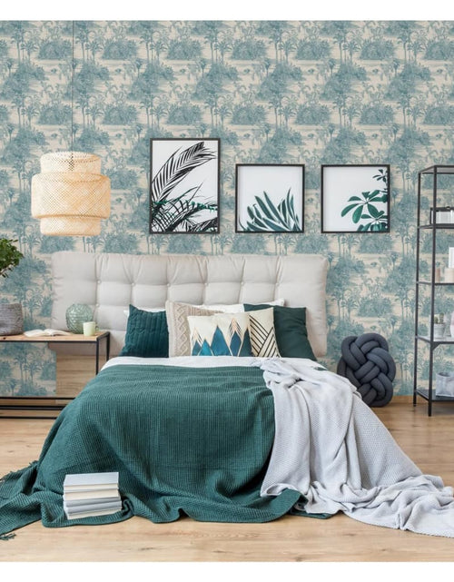 Încărcați imaginea în vizualizatorul Galerie, DUTCH WALLCOVERINGS Tapet „Tropical”, bej și albastru deschis - Lando
