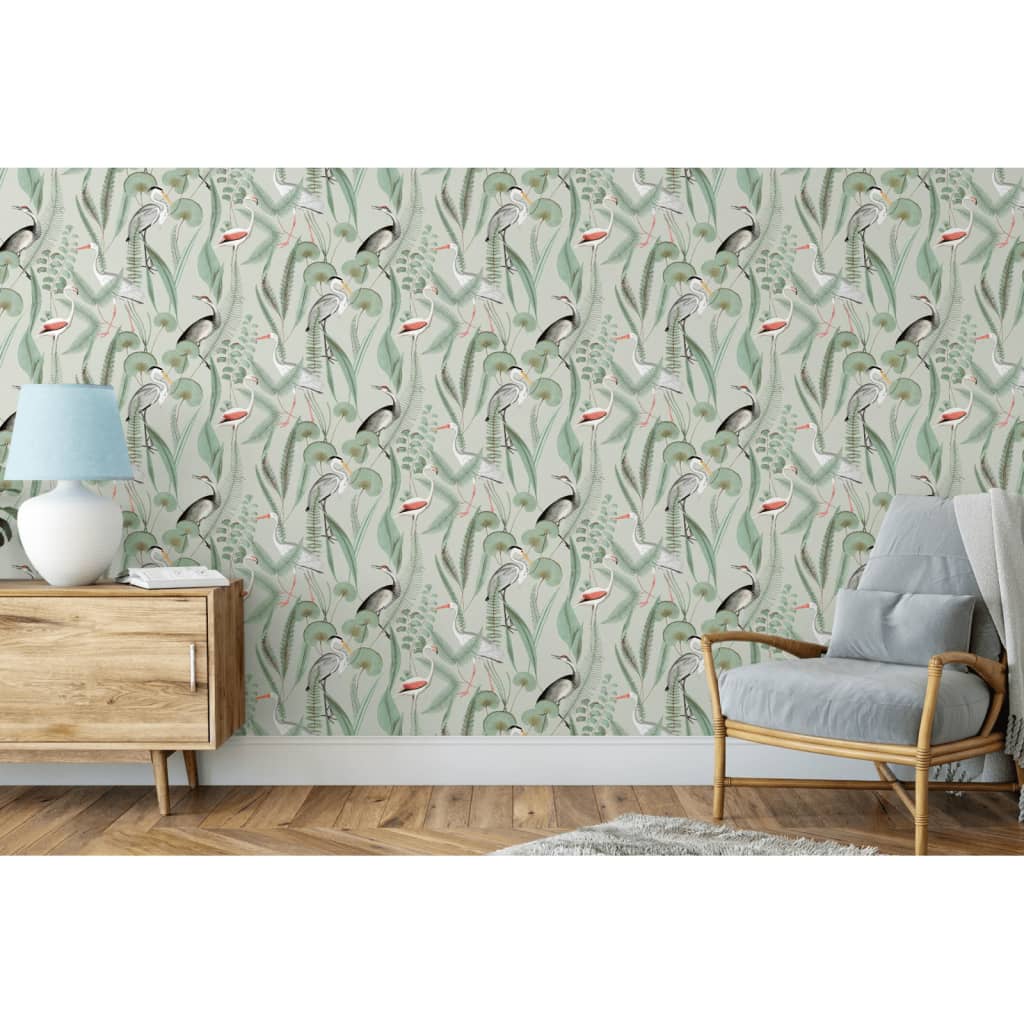 DUTCH WALLCOVERINGS Tapet Flamingo, verde mentă Lando - Lando