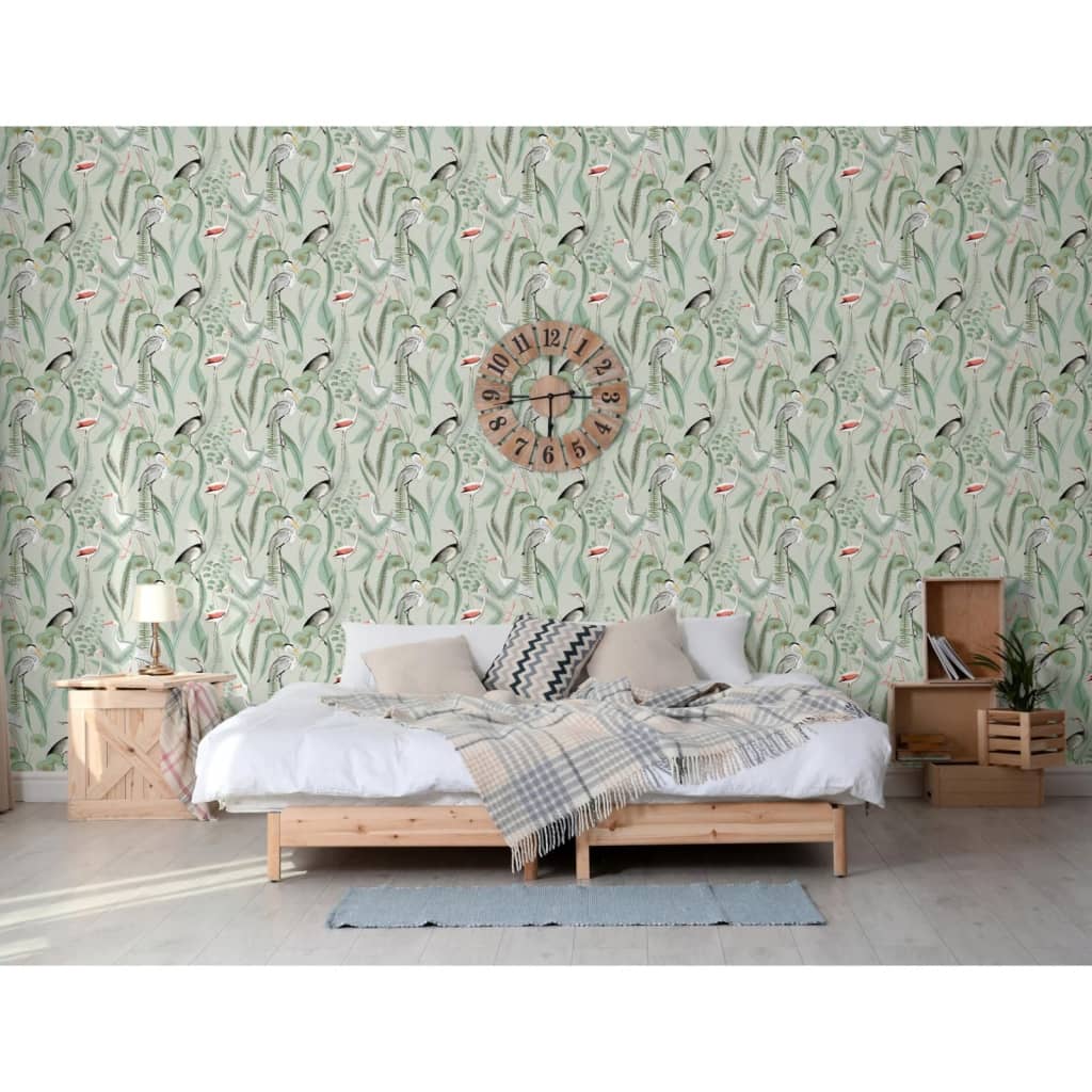 DUTCH WALLCOVERINGS Tapet Flamingo, verde mentă Lando - Lando