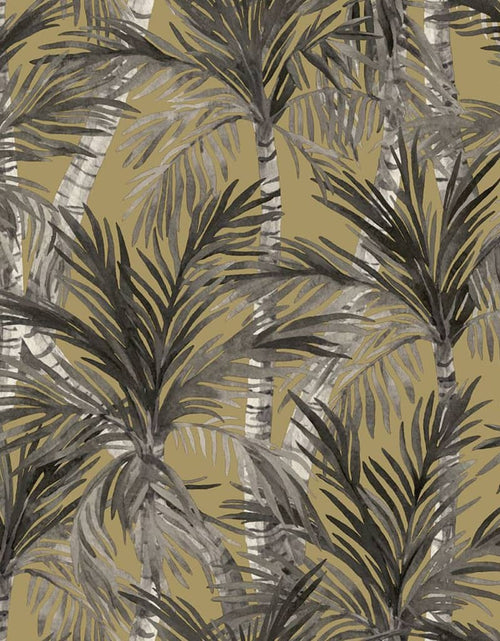 Încărcați imaginea în vizualizatorul Galerie, DUTCH WALLCOVERINGS Tapet &quot;Palm Trees&quot;, auriu și negru Lando - Lando
