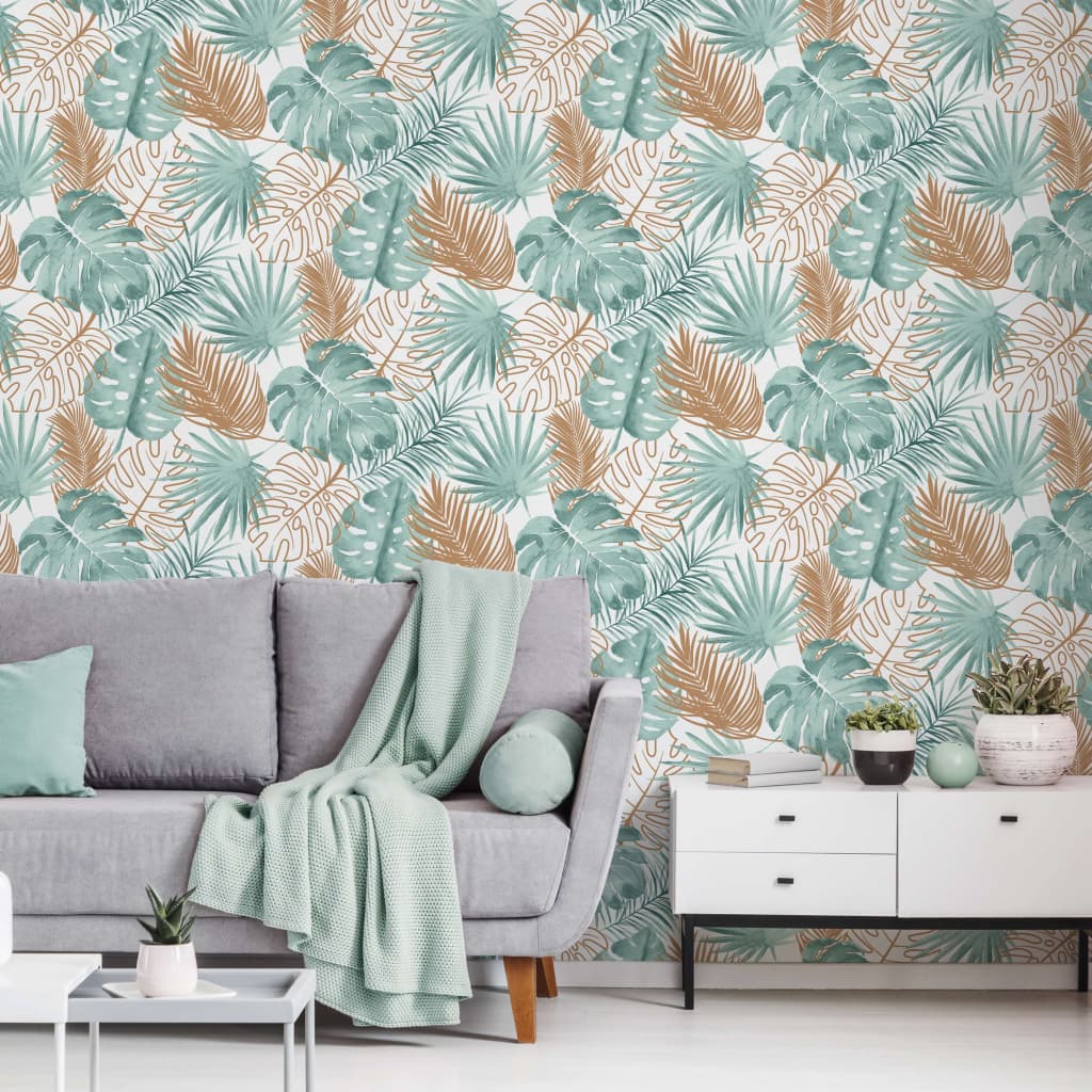 DUTCH WALLCOVERINGS Tapet model frunze Monstera, verde - Lando