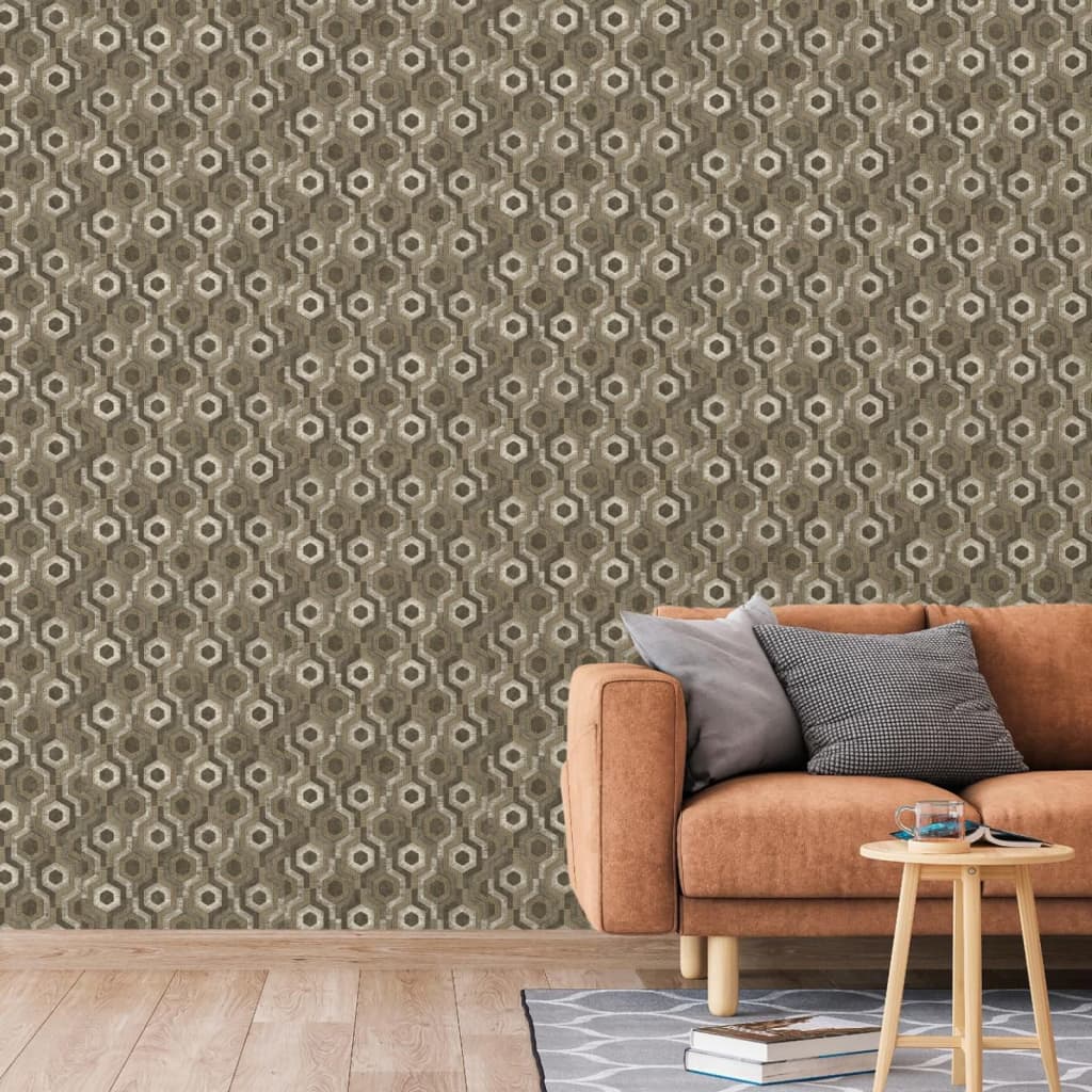 DUTCH WALLCOVERINGS Tapet "Galactic", maro și alb Lando - Lando