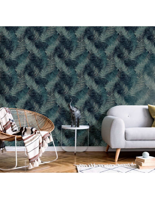 Încărcați imaginea în vizualizatorul Galerie, DUTCH WALLCOVERINGS Tapet Palm, albastru petrol - Lando
