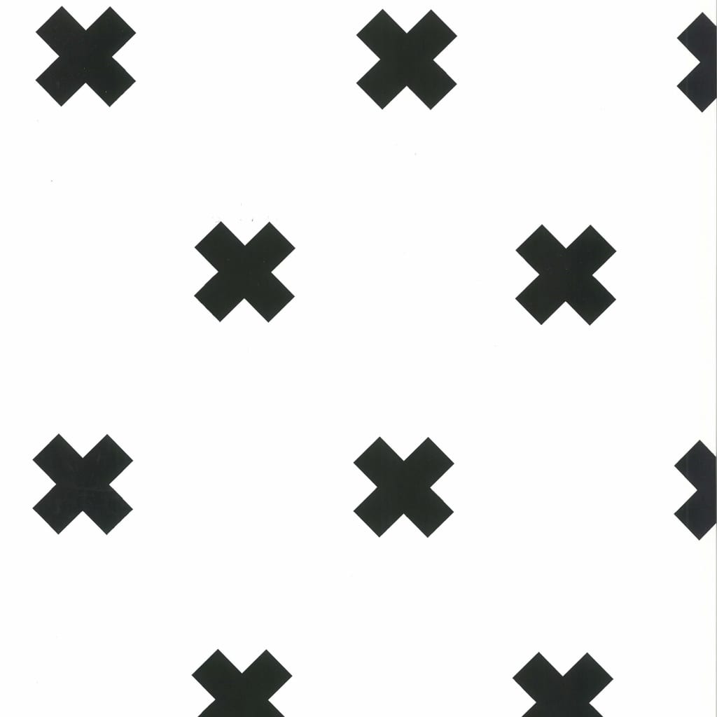 Fabulous World Tapet Cross, alb și negru, 67104-6 - Lando
