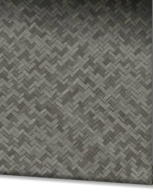 Încărcați imaginea în vizualizatorul Galerie, Noordwand Tapet „Botanica Rattan Wickerwork”, negru și gri - Lando
