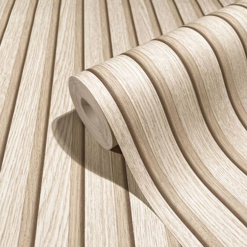 Noordwand Tapet „Botanica Wooden Slats”, bej - Lando