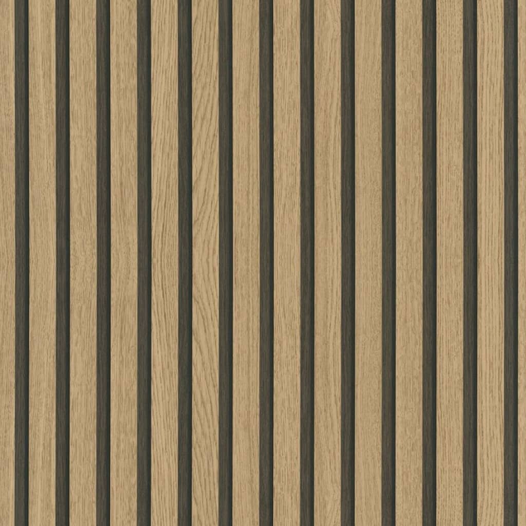 Noordwand Tapet „Botanica Wooden Slats”, maro și stejar - Lando