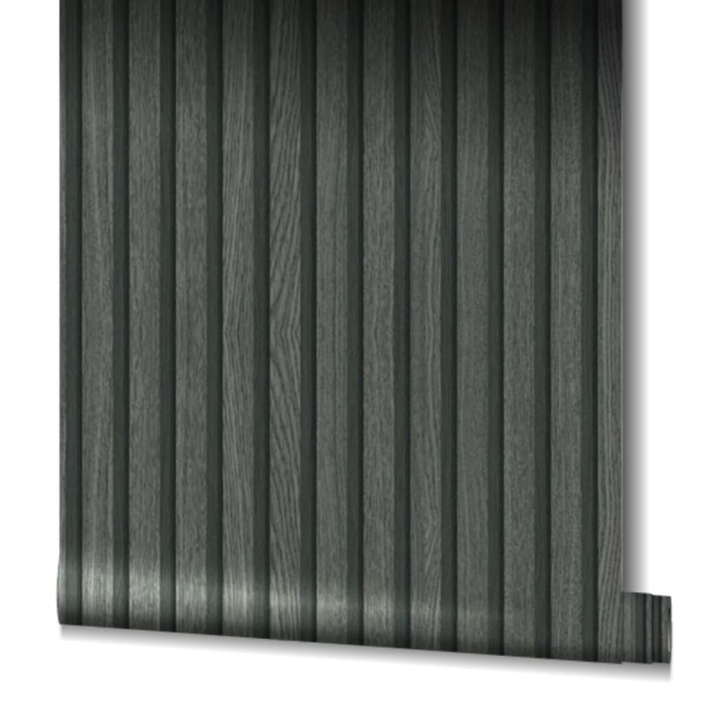 Noordwand Tapet Botanica Wooden Slats, negru și gri - Lando