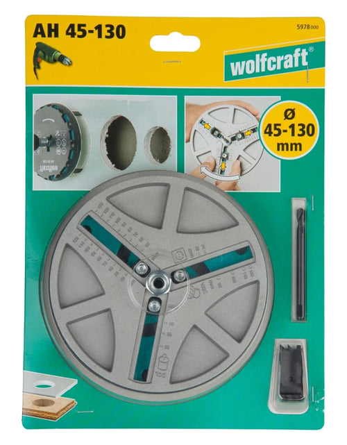 Încărcați imaginea în vizualizatorul Galerie, wolfcraft Carotă reglabilă AH 45-130, 30 mm, metal, 5978000 Lando - Lando
