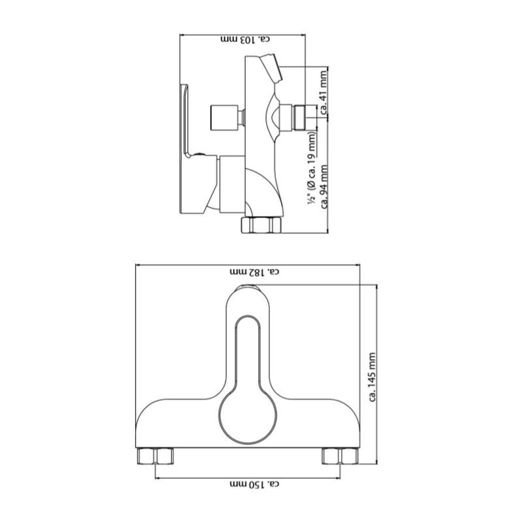 SCHÜTTE Baterie mixer de baie DENVER, negru mat Lando - Lando