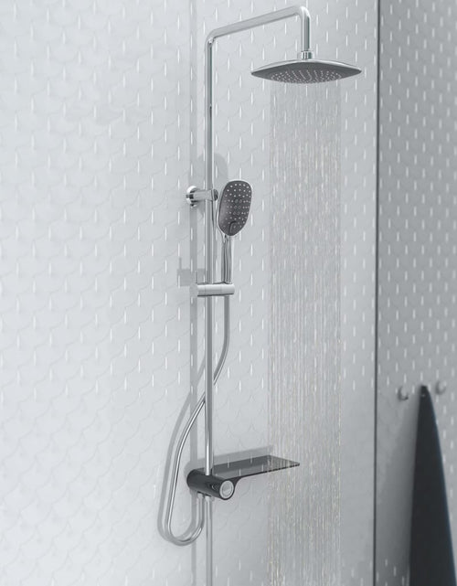 Încărcați imaginea în vizualizatorul Galerie, SCHÜTTE Set de duș cu tavă laterală „AQUASTAR”, crom-antracit Lando - Lando
