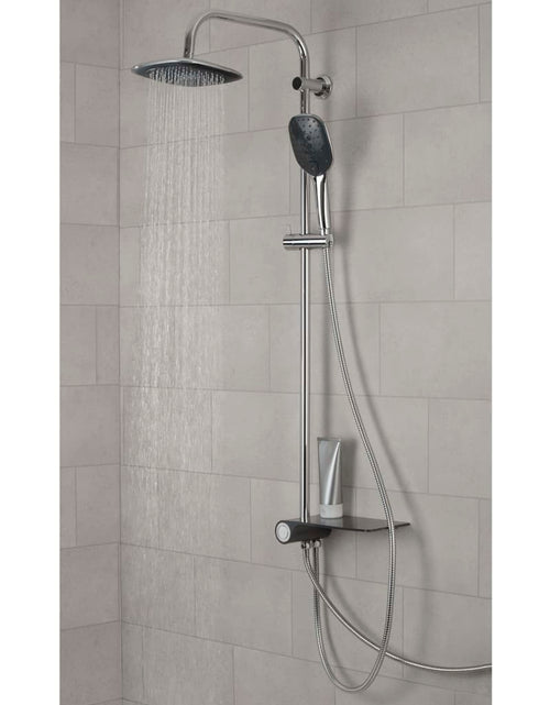 Încărcați imaginea în vizualizatorul Galerie, SCHÜTTE Set de duș cu tavă laterală „AQUASTAR”, crom-antracit Lando - Lando
