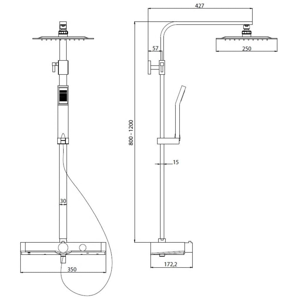 SCHÜTTE Sistem de duș cu termostat, model OCEAN Lando - Lando