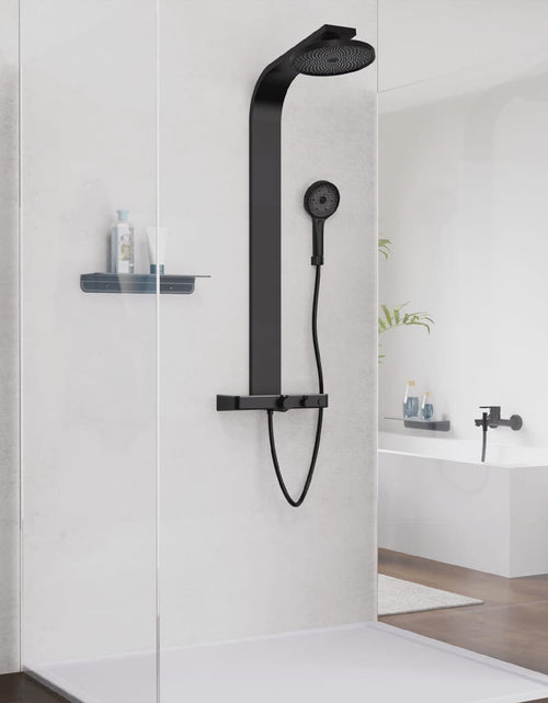 Încărcați imaginea în vizualizatorul Galerie, SCHÜTTE Set de duș cu tavă termostatică SAMOA RAIN, negru mat Lando - Lando
