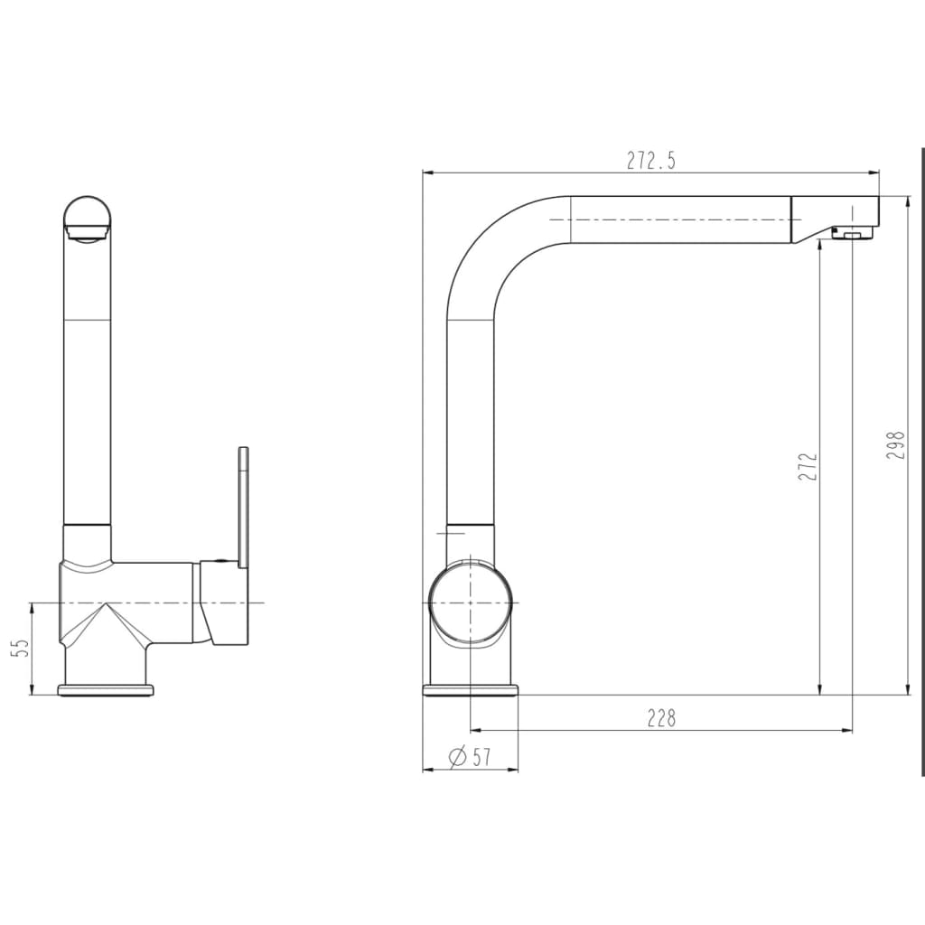 SCHÜTTE Baterie mixer de chiuvetă RIO, argintiu Lando - Lando