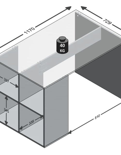 Încărcați imaginea în vizualizatorul Galerie, FMD Birou cu rafturi laterale, alb, 117 x 72,9 x 73,5 cm - Lando
