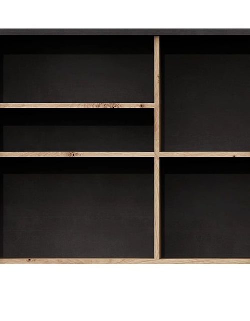 Încărcați imaginea în vizualizatorul Galerie, FMD Dulap cu 5 compartimente deschise, stejar artizanal și oțel - Lando
