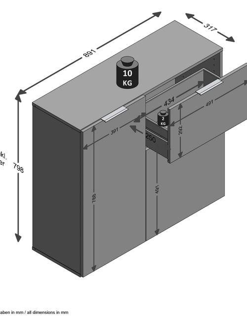 Загрузите изображение в средство просмотра галереи, FMD Comodă cu sertar și uși, negru, 89,1x31,7x81,3 cm - Lando

