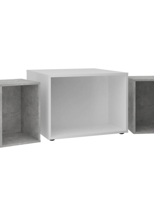 Încărcați imaginea în vizualizatorul Galerie, FMD Măsuță de cafea cu 2 mese laterale, alb și beton, 67,5x67,5x50 cm Lando - Lando
