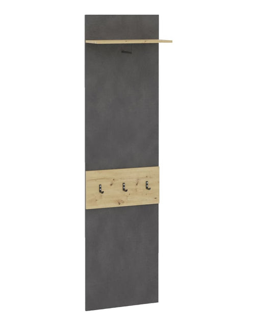 Încărcați imaginea în vizualizatorul Galerie, FMD Cuier haine cu raft pentru perete, matera &amp; stejar, 50x23x188 cm Lando - Lando
