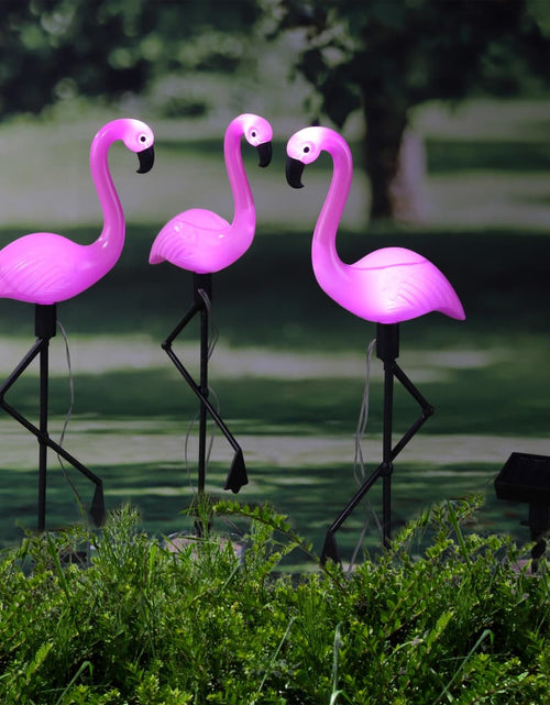 Загрузите изображение в средство просмотра галереи, HI Lampă solară de grădină cu LED și țăruș, flamingo, 3 buc. Lando - Lando

