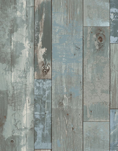 Загрузите изображение в средство просмотра галереи, DUTCH WALLCOVERINGS Tapet Scrapwood cu resturi de lemn, gri-albăstrui - Lando
