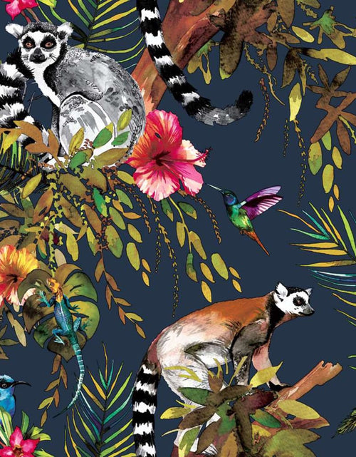 Încărcați imaginea în vizualizatorul Galerie, DUTCH WALLCOVERINGS Tapet model lemur, albastru petrol - Lando
