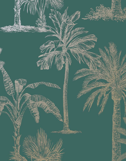 Încărcați imaginea în vizualizatorul Galerie, DUTCH WALLCOVERINGS Tapet Tropical Trees, albastru verzui și argintiu - Lando
