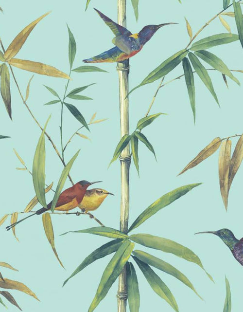 Încărcați imaginea în vizualizatorul Galerie, Noordwand Tapet Kolibri and Bamboo, turcoaz - Lando
