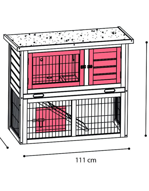 Загрузите изображение в средство просмотра галереи, FLAMINGO Cușcă pentru iepuri &quot;Loft Urban&quot;, 111x45x78 cm Lando - Lando
