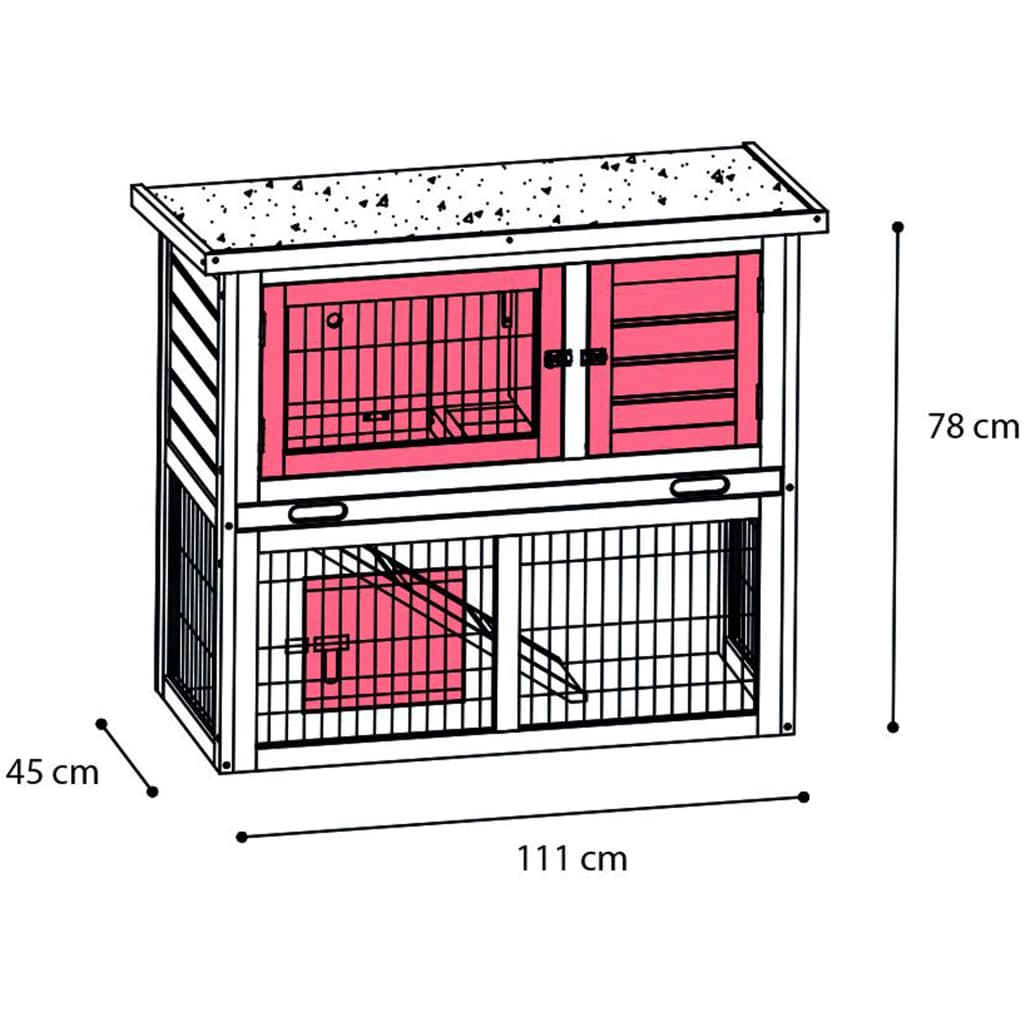 FLAMINGO Cușcă pentru iepuri "Loft Urban", 111x45x78 cm Lando - Lando