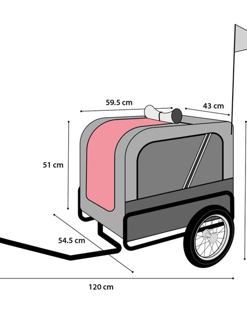 Încărcați imaginea în vizualizatorul Galerie, FLAMINGO Remorcă bicicletă pentru câini Romero, roșu, 59,5x43x51 cm Lando - Lando
