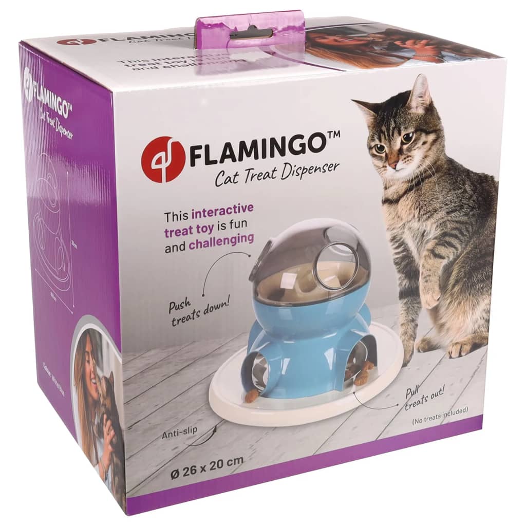 FLAMINGO Dispenser recompense pentru pisici „Diso”, alb și albastru - Lando