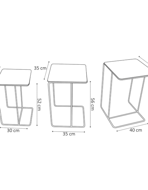 Încărcați imaginea în vizualizatorul Galerie, Rousseau Set de mese laterale, 3 piese, „Covera” metal, multicolor Lando - Lando
