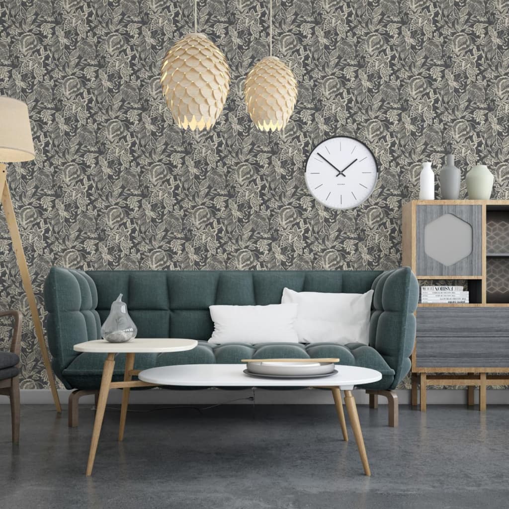 DUTCH WALLCOVERINGS Tapet „Mae”, negru și bej Lando - Lando