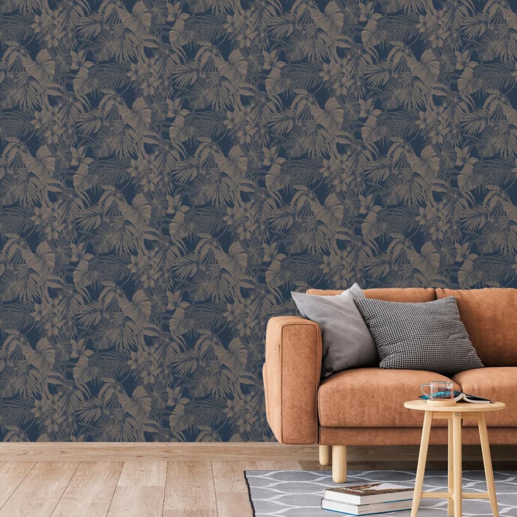 DUTCH WALLCOVERINGS Tapet „Joelle”, argintiu și albastru - Lando