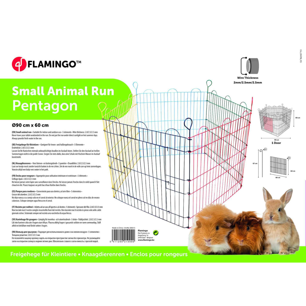 FLAMINGO Țarc joacă iepure „Pentagon” 5 piese, multicolor, 90x60 cm Lando - Lando