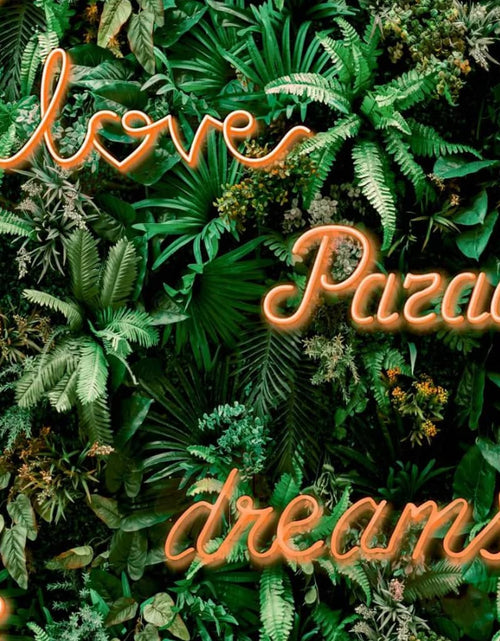 Загрузите изображение в средство просмотра галереи, Noordwand Tapet „Good Vibes Neon Letter with Plants” verde/portocaliu - Lando
