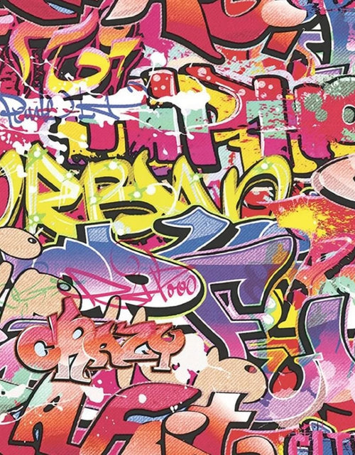 Загрузите изображение в средство просмотра галереи, Noordwand Tapet „Good Vibes Graffiti”, roz și portocaliu - Lando
