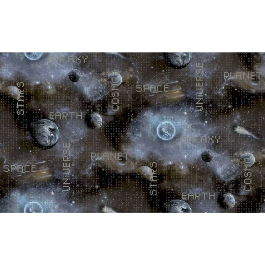 Noordwand Tapet "Good Vibes Galaxy Planets and Text", albastru/negru Lando - Lando