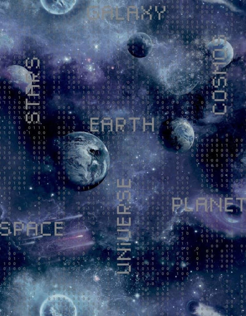 Încărcați imaginea în vizualizatorul Galerie, Noordwand Tapet &quot;Good Vibes Galaxy Planets and Text&quot;, negru și mov - Lando
