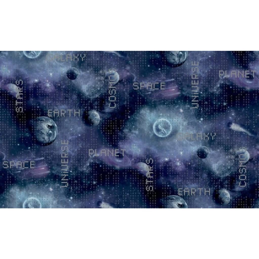 Noordwand Tapet "Good Vibes Galaxy Planets and Text", negru și mov - Lando