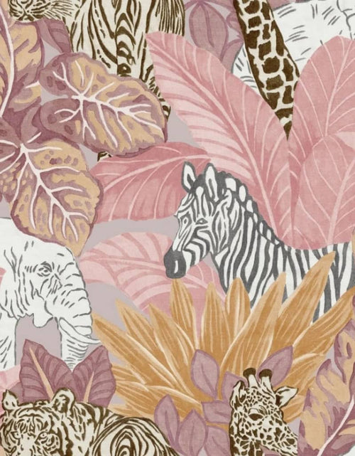 Încărcați imaginea în vizualizatorul Galerie, Noordwand Tapet Good Vibes Jungle Animals, roz și portocaliu - Lando
